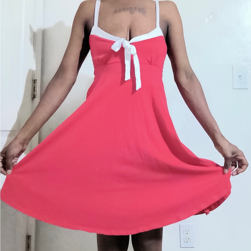 Red and White Bow Dress